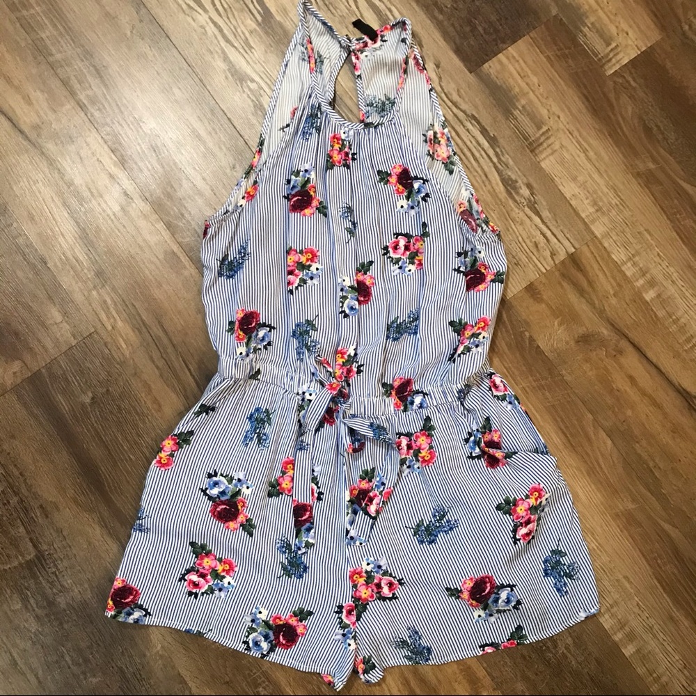 Floral shorts romper